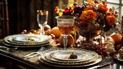 Fototapeta na wymiar Elegant Thanksgiving Feast