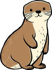 illustration of a Otter
