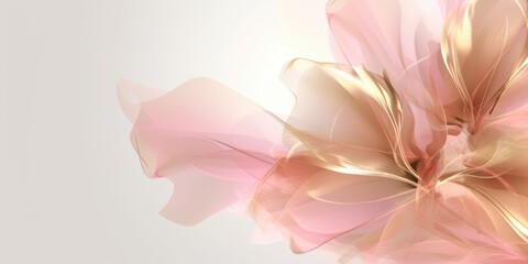 Beautiful abstract gold and pink transparent floral design background. beautiful Generative AI AIG32