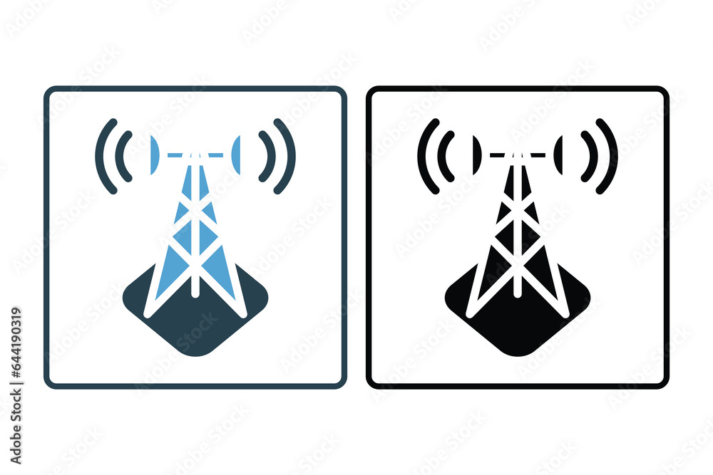 Poster cell tower icon. icon related to communication. suitable for web site design, app, user interfaces. 
