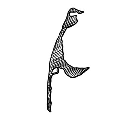 Sylt shape - black pencil hand drawn illustration (transparent PNG)