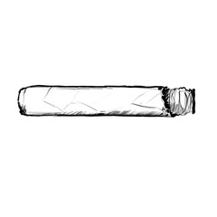 Cigar drawing - black pencil hand drawn illustration (transparent PNG)