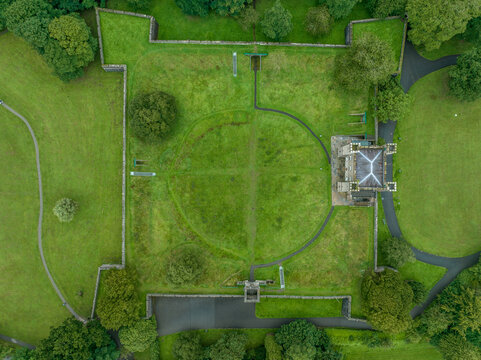 Aerial view of Hillsborough castle, four bastion artillery fort in Northern Ireland 