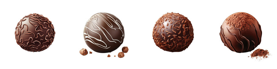 Chocolate Truffle clipart collection, vector, icons isolated on transparent background
