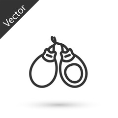 Grey line Musical instrument castanets icon isolated on white background. Vector