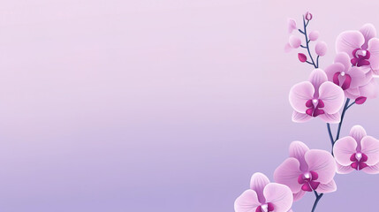 Fototapeta na wymiar minimalist orchid flower illustration, with copy space