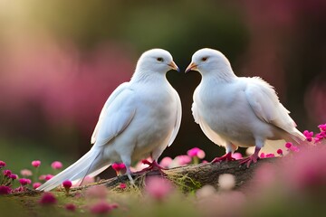 two white pigeon 