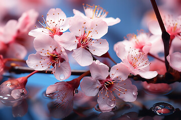 blossom in spring, pink cherry blossoms, pink cherry blossom, ai, ai generated, generated, ai generative, generative