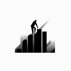 person with graph, business person with graph, person, business person success, climbing stairs