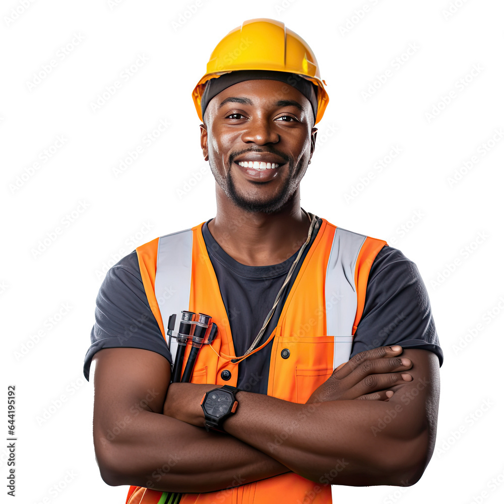 Wall mural Professional worker portrait illustration with transparent background, PNG, by Generative AI