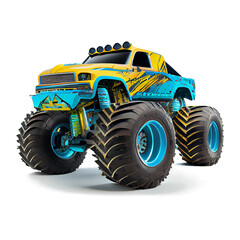 Monster truck on transparent background, Extreme sports and motorsport concept.
