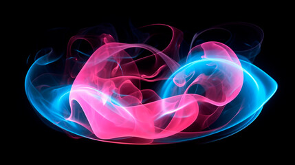 3d render, abstract background pink magenta and blue neon smoke. Fantastic futuristic wallpaper
