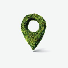 Green location symbol of pin. Green Destination. Environment day concept.