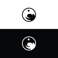Black and white circle vector logo template design