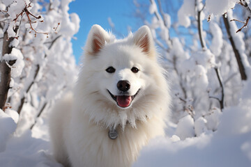 Fototapeta premium American Eskimo generative Ai, 