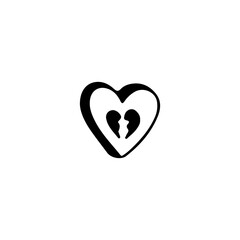vector illustration of split heart concept