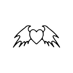 vector illustration of a heart with wings