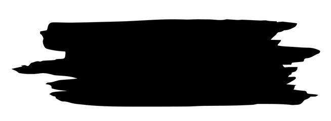Brush stroke hand painted with black ink, PNG clipart isolated on transparent background