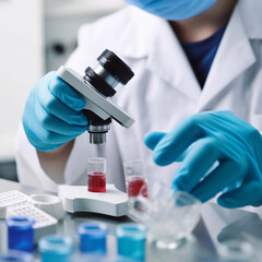 medicine research in chemical laboratory, chemist scientist working with  experiment, chemistry science pharmaceutical medical lab concept