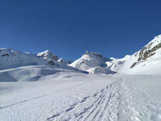 Obraz premium winter landscape of the famous Swiss resort.