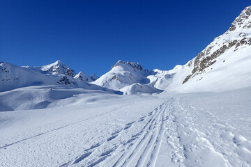 Obraz premium winter landscape of the famous Swiss resort.