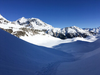 winter landscape of the famous Swiss resort.