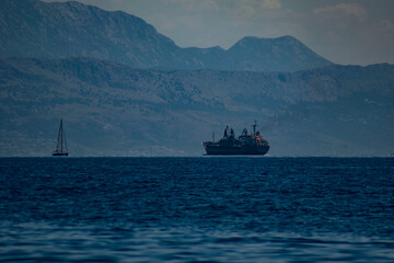 ship/boat at blue sea in croatia