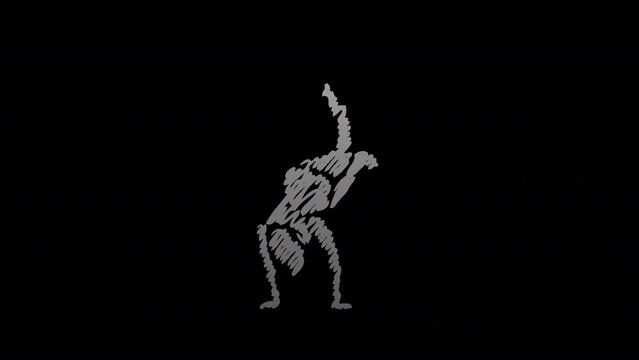 Hand drawn Hip Hop Dancing Boy with transparent (alpha) background