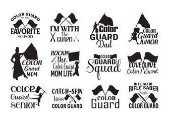 color guard vector bundle, color guard clipart, color clipart, guard clipart, color guard silhouette.