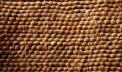 Textural background, old fabric of coarse-grained weave of threads.