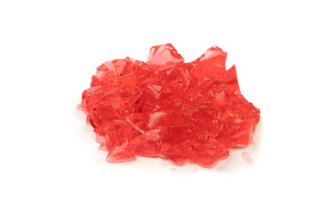 Sweet fruit jelly dessert isolated on a white background.