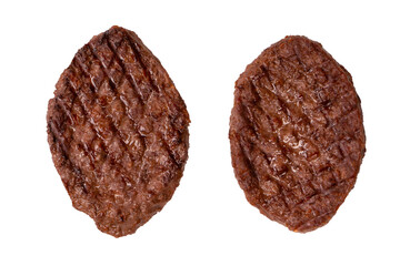 Cutlet with a minced beef isolated on a white background.