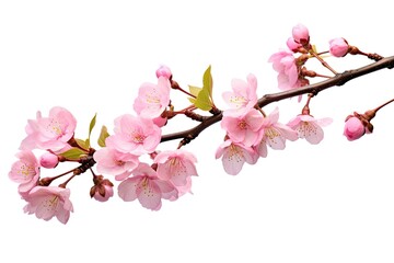 cherry blossom branch isolated on white background with clipping path. cherry blossom sakura isolated on white background with clipping path, AI Generated