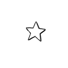 Obraz premium Merry Christmas - star christmas decorations - black pencil hand drawn illustration (transparent PNG)