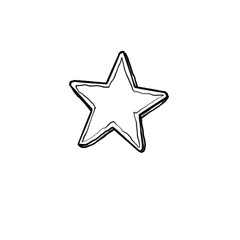 Merry Christmas - star christmas decorations - black pencil hand drawn illustration (transparent PNG)