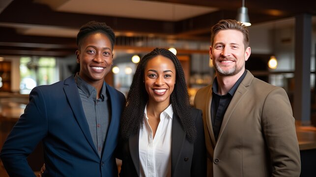Smiling people, diversity & inclusion management, generative ai