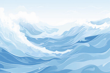 Fototapeta na wymiar A drawing of blue sea waves.
