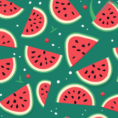 Vector flat illustration of watermelon patterns, 2d vector illustration, background with patterns.