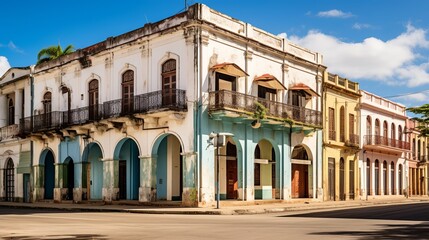 Fototapeta na wymiar Cuba's Cienfuego city, whose colonial architecture is protected by UNESCO