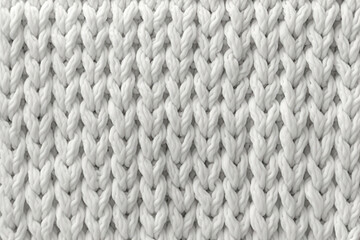 White soft woolen handmade knitted clothes texture. Generative AI