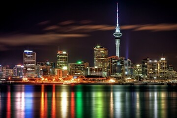 Fototapeta na wymiar Stunning rendering of Auckland, New Zealand, a favored tourist spot. Generative AI