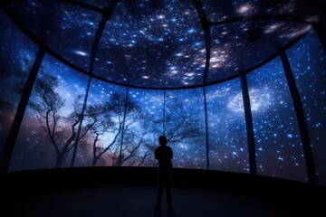 star projection at the planetarium - obrazy, fototapety, plakaty