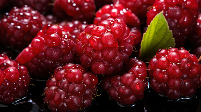 Healthy Living Concept: Top-View Loganberries for an Active Lifestyle