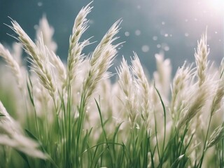 Obraz premium Cosmetics background, pastel Molecules, science background, lab background, herbal leaves, beauty products, bubbles background,Abstract Chemistry generative ai illustration art