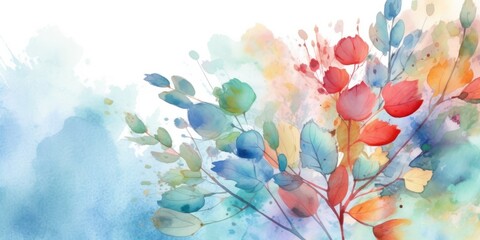 Fototapeta na wymiar Beautiful abstract colorful watercolor floral design background. beautiful Generative AI AIG32