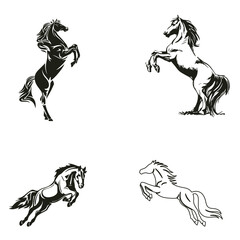 horse vector art design, horse, silhouette, animal, vector, illustration, icon, wild, running, farm, animals, set, black, stallion, nature, race, dog, mammal, pet, pony, collection