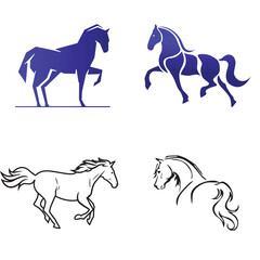 set of horses, horse, silhouette, animal, vector, illustration, icon, wild, running, farm, animals, set, black, stallion, nature, race, dog, mammal, pet, pony, collection
