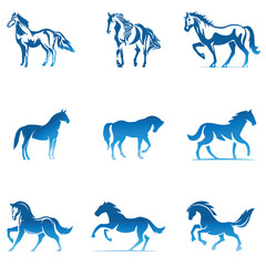 set of horses silhouettes vector art design, horse, silhouette, animal, vector, illustration, icon, wild, running, farm, animals, set, black, stallion, nature, race, dog, mammal, pet, pony, collection