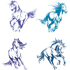 set of horses vector art design, horse, silhouette, animal, vector, illustration, icon, wild, running, farm, animals, set, black, stallion, nature, race, dog, mammal, pet, pony, collection, wildlife