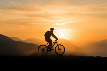 Mountain Biker in Golden Light
